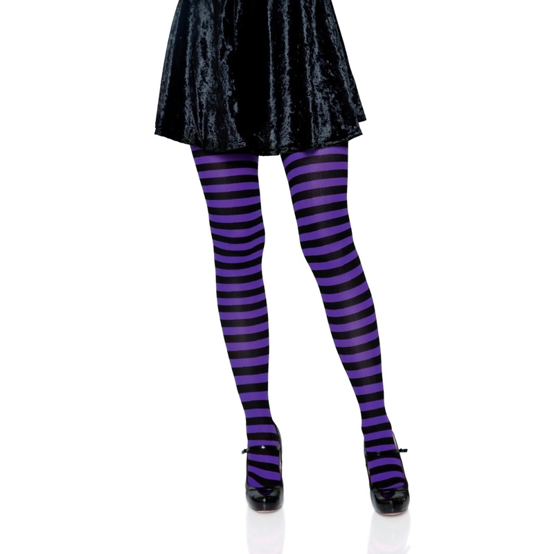 Purple/Black Stripped Tights