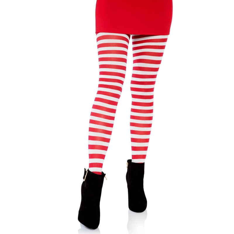 White/Red Striped Tights